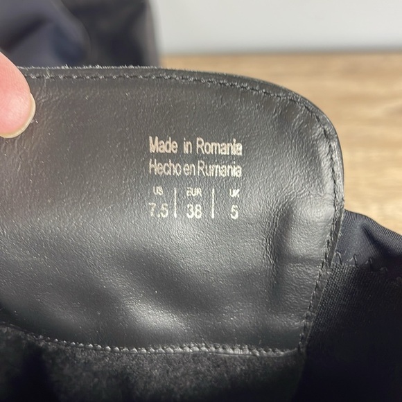 Aldo Knee-High Leather Tall Riding Boots Black Textile Back Round Toe Size 7.5 - Picture 8 of 9